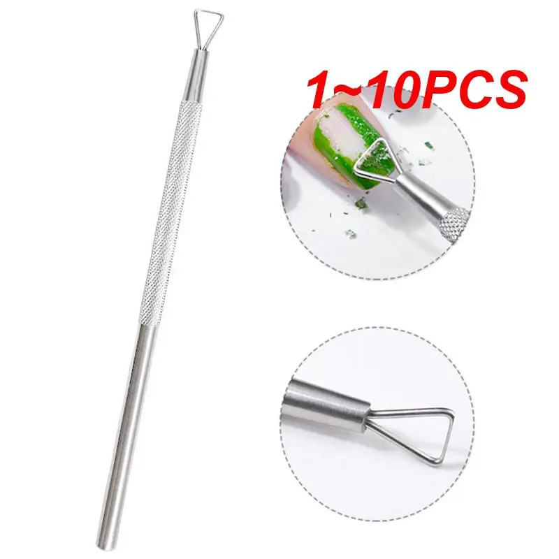 

1~10PCS Stainless Steel Cuticle Nail Pusher Nail Art UV Gel Remover Manicure Pedicure Care Sets Cuticle Pushers Tools