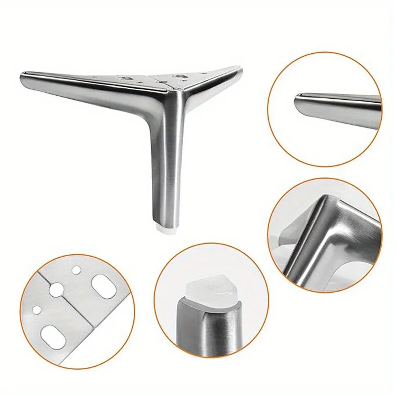 4 Stück moderne Möbelbeine aus Metall, Möbelbeine, Ersatz für Kommode, Schrank, Couch, Bett, Stuhl, Tisch, DIY-Ersatzteile – Detail 4