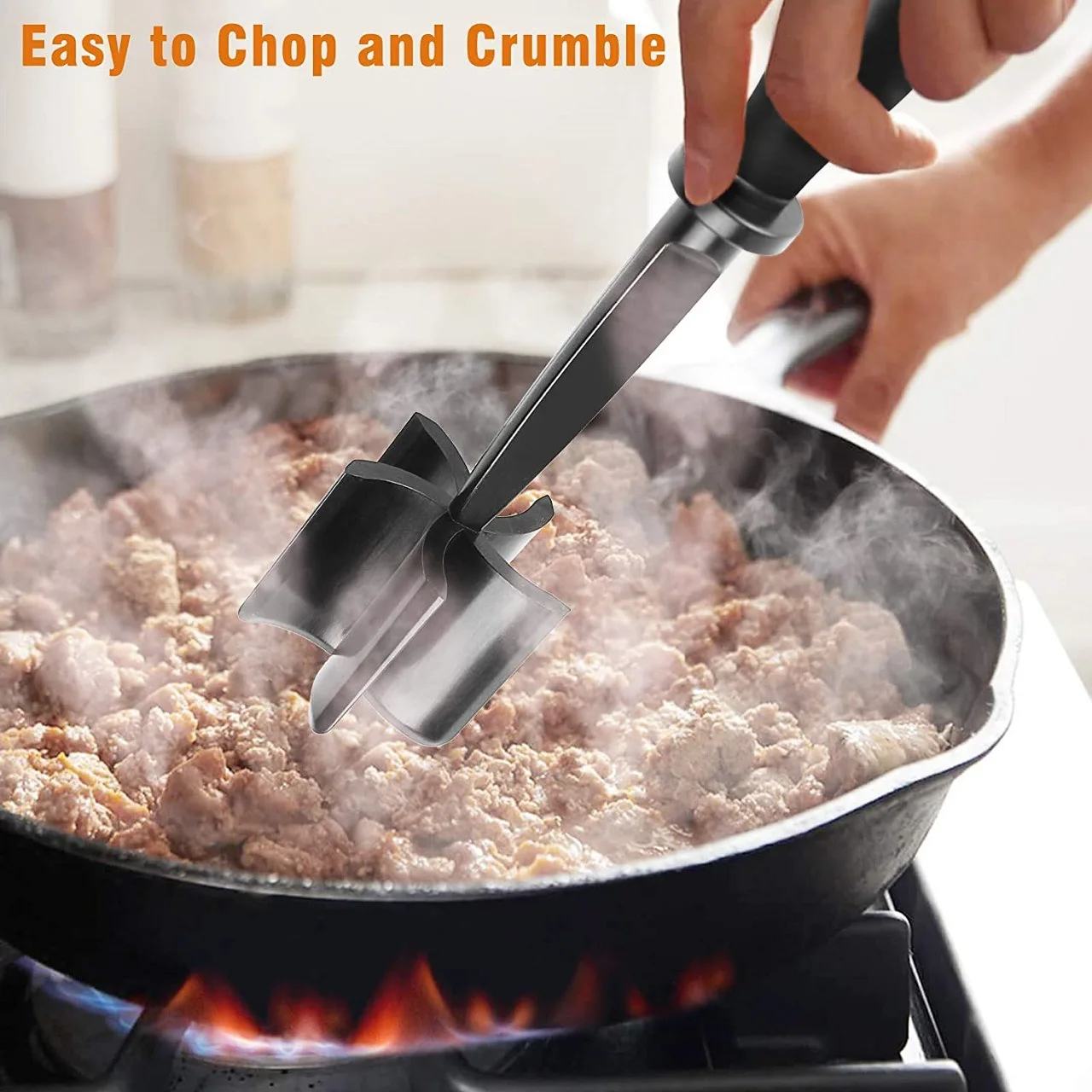 Kitchen Meat Chopper Ground Beef Masher Utensil Heat Resistant Non-stick  Hamburger Choppe Potato Masher Tool Kitchen Gadgets - Meat & Poultry Tools  - AliExpress