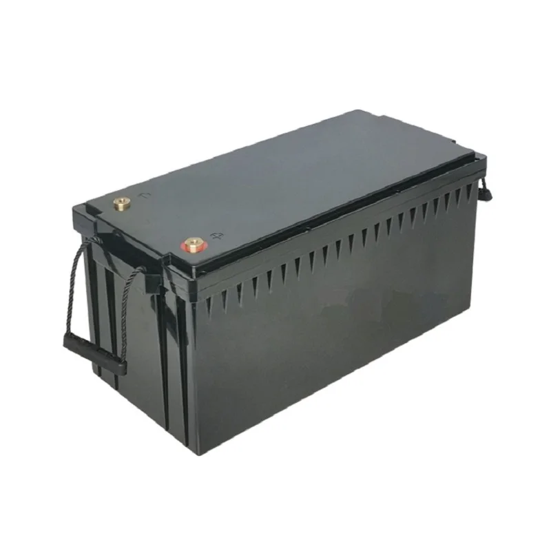 EmptyBatteryBox200AhBlackPlasticCaseScrewedRemovableFor12VLithiumLiFePO4Caravan