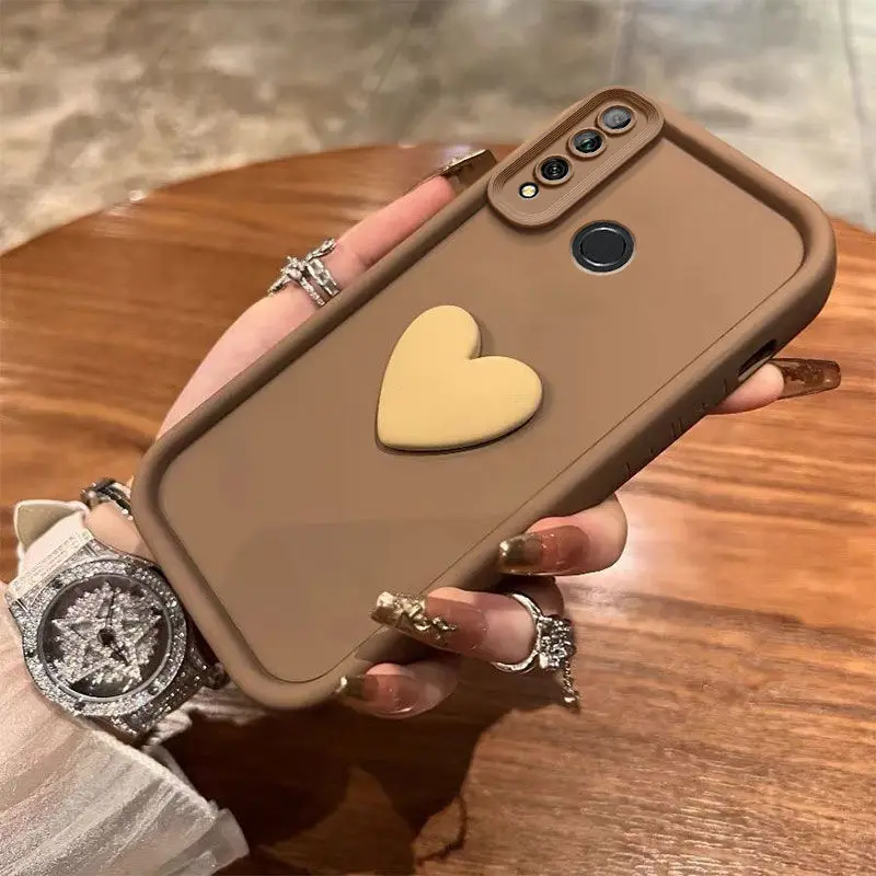 3D Love Heart Silicone Soft TPU Bumper Back Cover