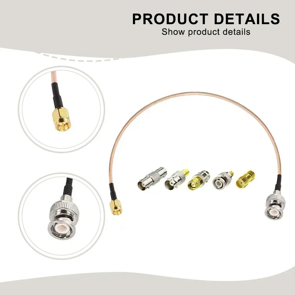 SMA-수-BNC-수 연장 케이블 150mm (RF 전기 장비 액세서리용 5피스 동축 어댑터 키트 포함)