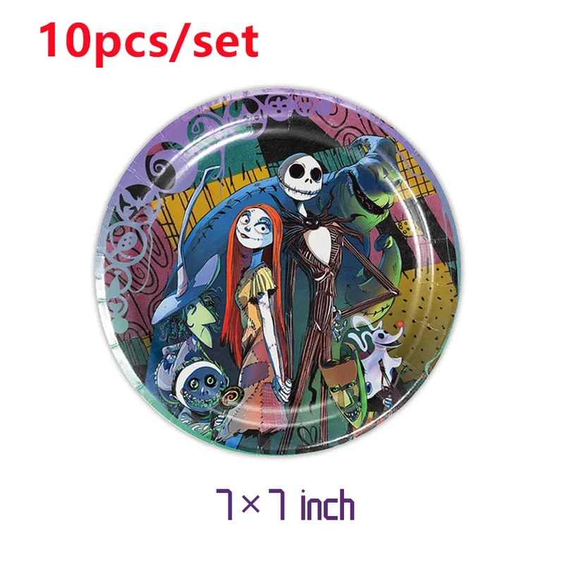 Decoración para fiesta de cumpleaños de Pesadilla antes de Navidad, pancarta con globos, vajilla, suministros para fiesta de Jack Skellington, juguete de Halloween