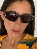 Винтажные женские солнцезащитные очки Y2K в стиле панк «кошачий глаз», брендовые дизайнерские модные ретро солнцезащитные очки для спорта на открытом воздухе UV400, мужские солнцезащитные очки для вождения