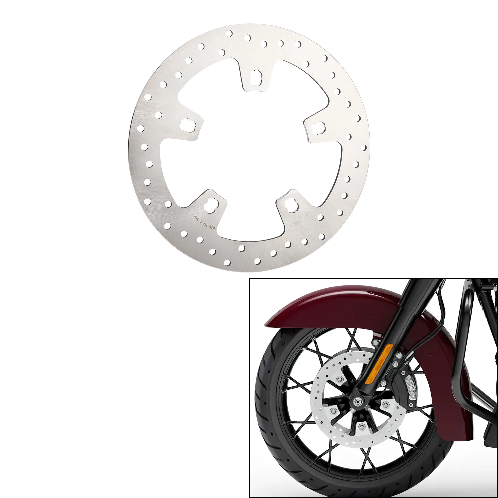 Rotore A Disco Freno Anteriore Da 11.8 "Per Harley Touring Road Glide Road King Eelctra Glide Street Glide 2014-2023 Accessori Moto