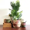 Folding Straw Wicker Storage Basket Rattan Seagrass Plant Flower Pots Handle Garden Planter Laundry Bag Toy Sundries Organizer 3