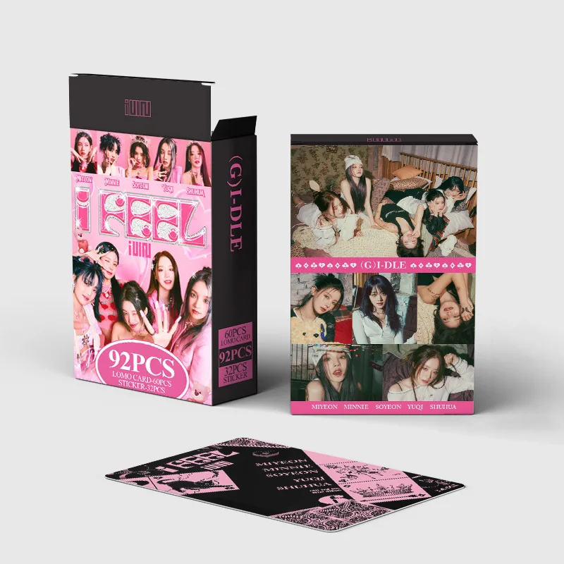 Cartoon Stickers Photo Album Lomo Cards Album Cards 92pcs Kpop GIDLE Lomo Cards Photo album HEAT I Sway (G)I-DLE Stickers High quality HD Photocards