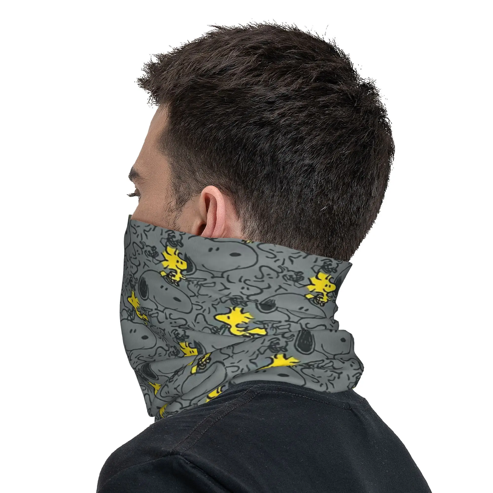 Custom S-Snoopys Woodstock Anime Pattern Bandana Neck Gaiter Neck Wrap Cycling Bandana Bandana Headscarf Cotton Bandana Camouflage Bandana Motorcycle Bandana Multifunctional Bandana Bandana Neck Cover Neck Tube Scarf For Hiking Hunting Men Women Wrap Scarf Balaclava Warmer