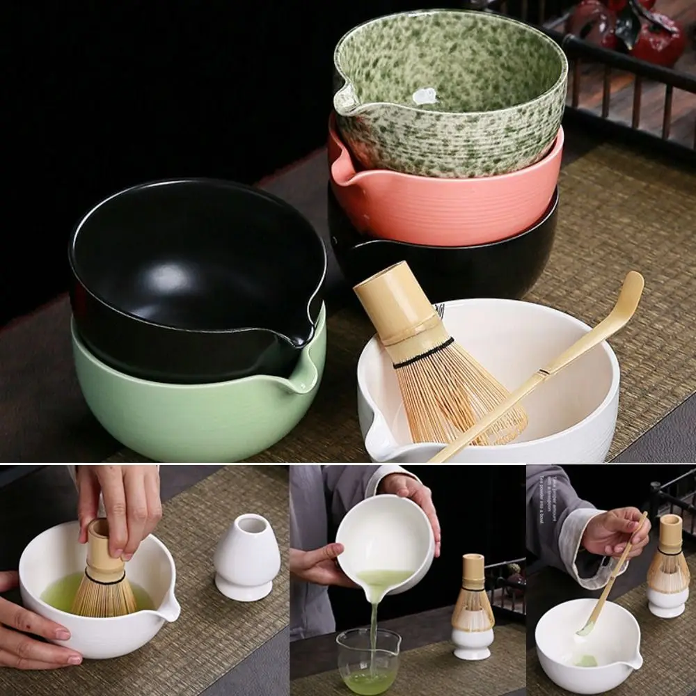Ceramic Matcha Bowl Smooth Large Capacity Tea Brush Stand High Temperature Resistant Tea Ceremony Tool for Set Accessories