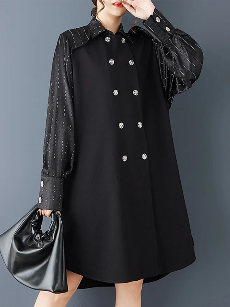 Oversized Patchwork Long Trench Coat For Women New Casual Loose Vintage Fashion Outerwear Cardigan Clothes Spring Autumn 2025