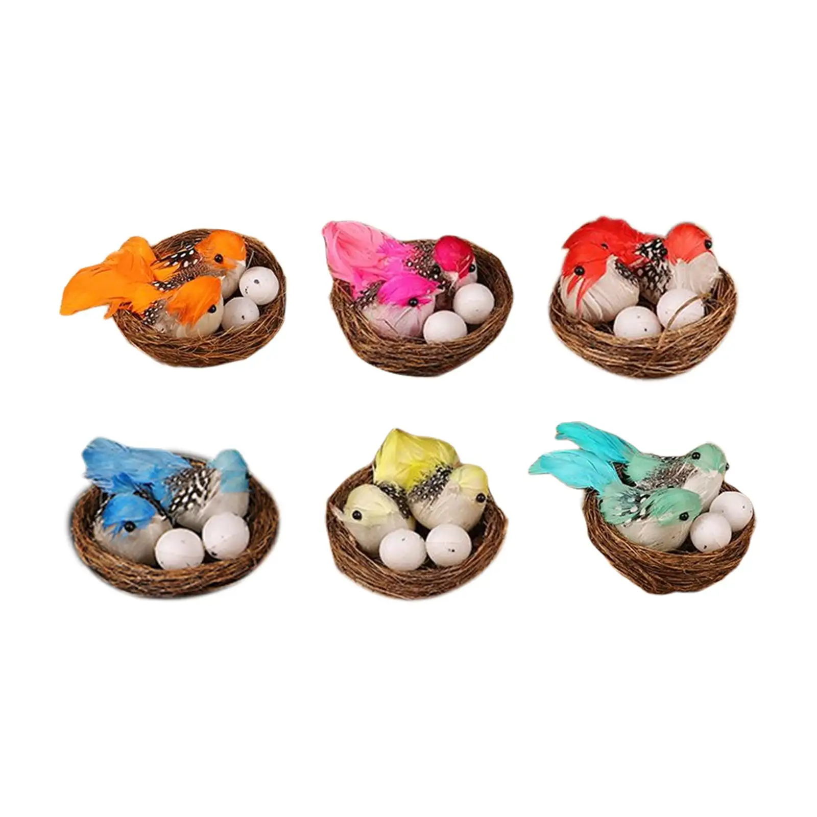 

Easter Artificial Birds Nest with Lawn Simulation Ornament Art Craft Creative