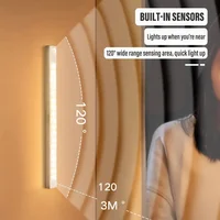 Veilleuse LED sans fil avec détecteur de mouvement, type C, aste, armoire, lampe de garde-robe, rétroéclairage d'escalier pour cuisine 2