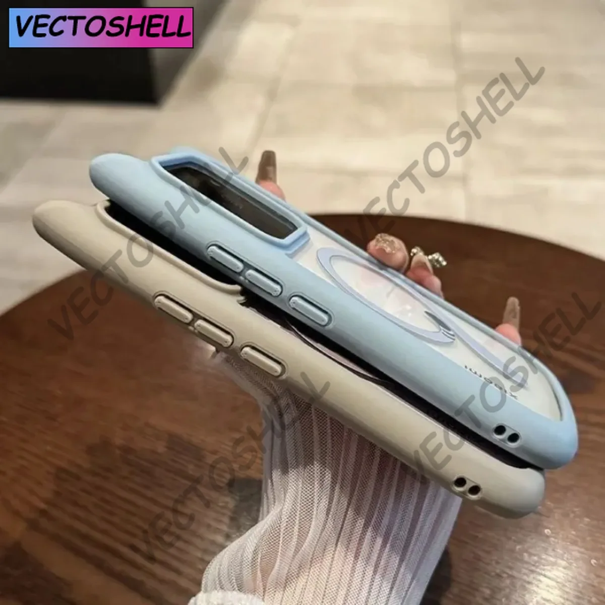 Luxury Magnetic Cat Ear Clear Case - Shockproof & Wireless Charging Cover