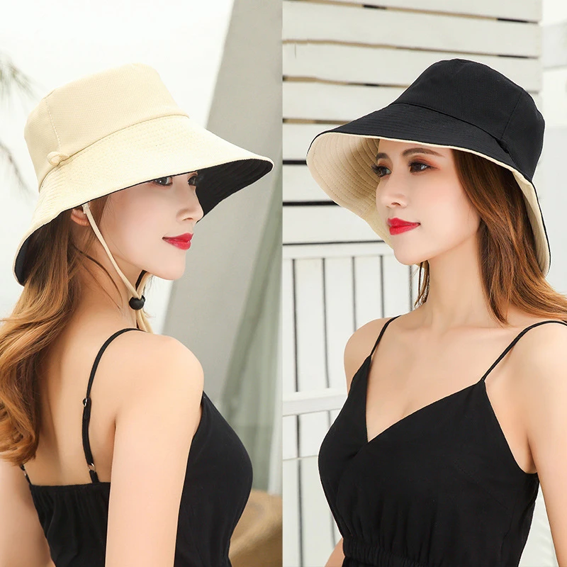 Sun Hat Women's Summer Face Cover Sunscreen Large Brim Sunshade Internet Celebrity Double-Sided And Versatile