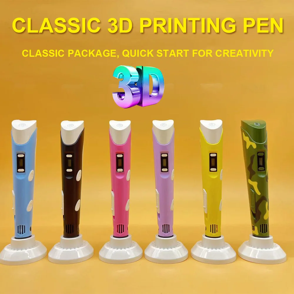 3D 펜 DIY 드로잉 펜 LCD 화면 및 ABS 소재 필라멘트 포함 안전한 어린이용 그림 그리기 장난감 크리스마스 생일 선물