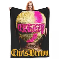 Chris Brown 2024 11 11 Tour Blanket Fleece Print King of R&B Fan Gift Ultra-Soft Throw Blanket for Bedding Bedroom Bedspreads 1