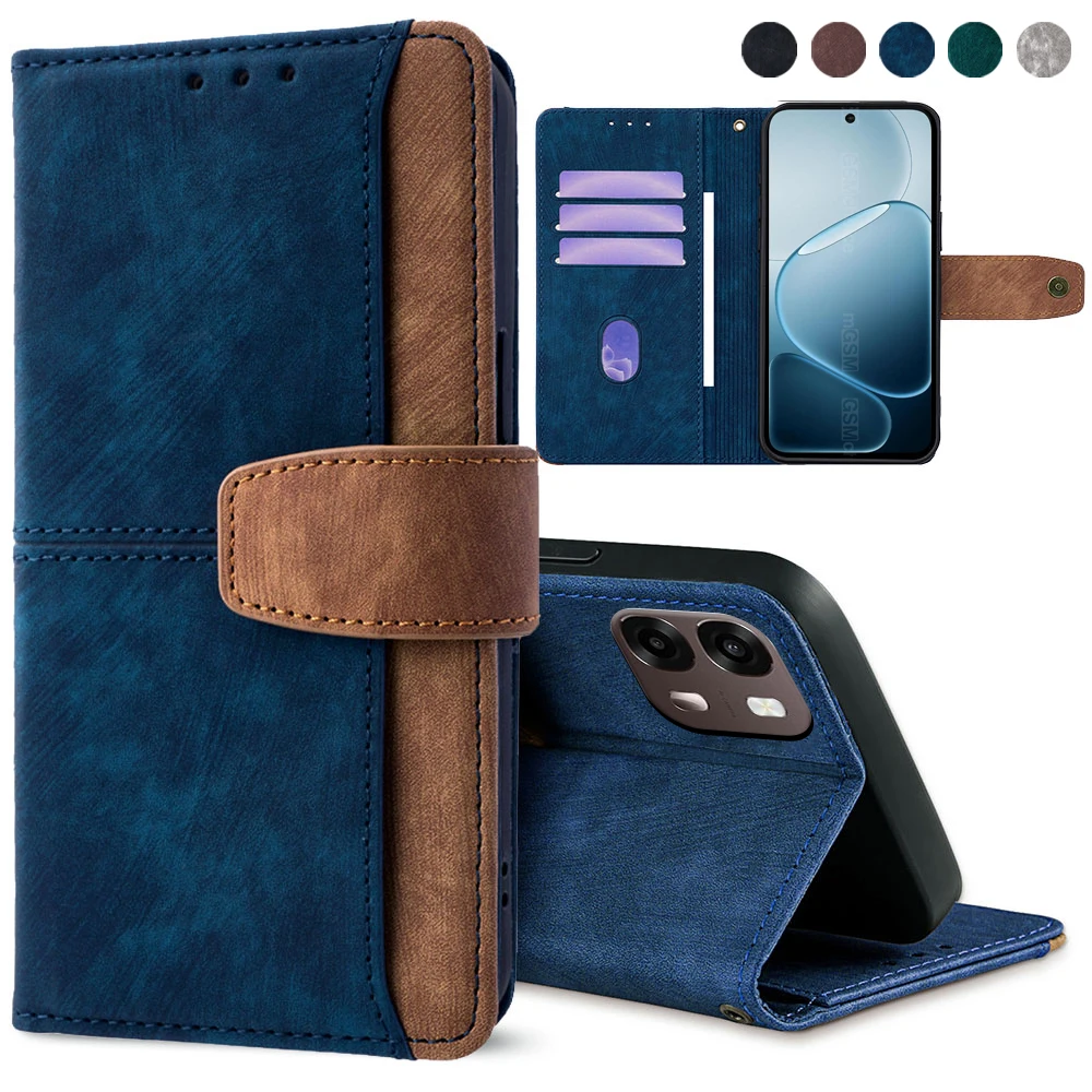 Vintage PU Leather Phone Case with Metal Buckle Cover