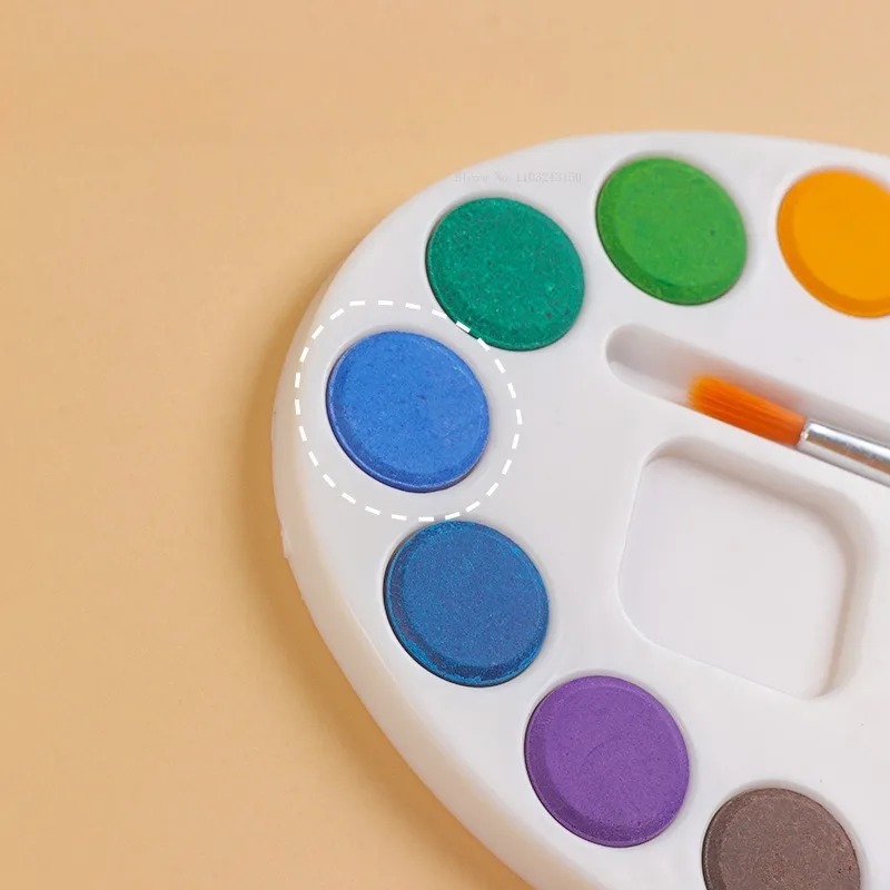 단색 수채화 페인팅 브러시 팔레트 세트, 휴대용 여행 스케치, 그래피티 아트, 수채화 페인팅 창작 도구, 12 색