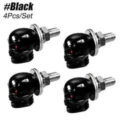 Set of 4 Gothic Skull License Plate Screws (Black)
