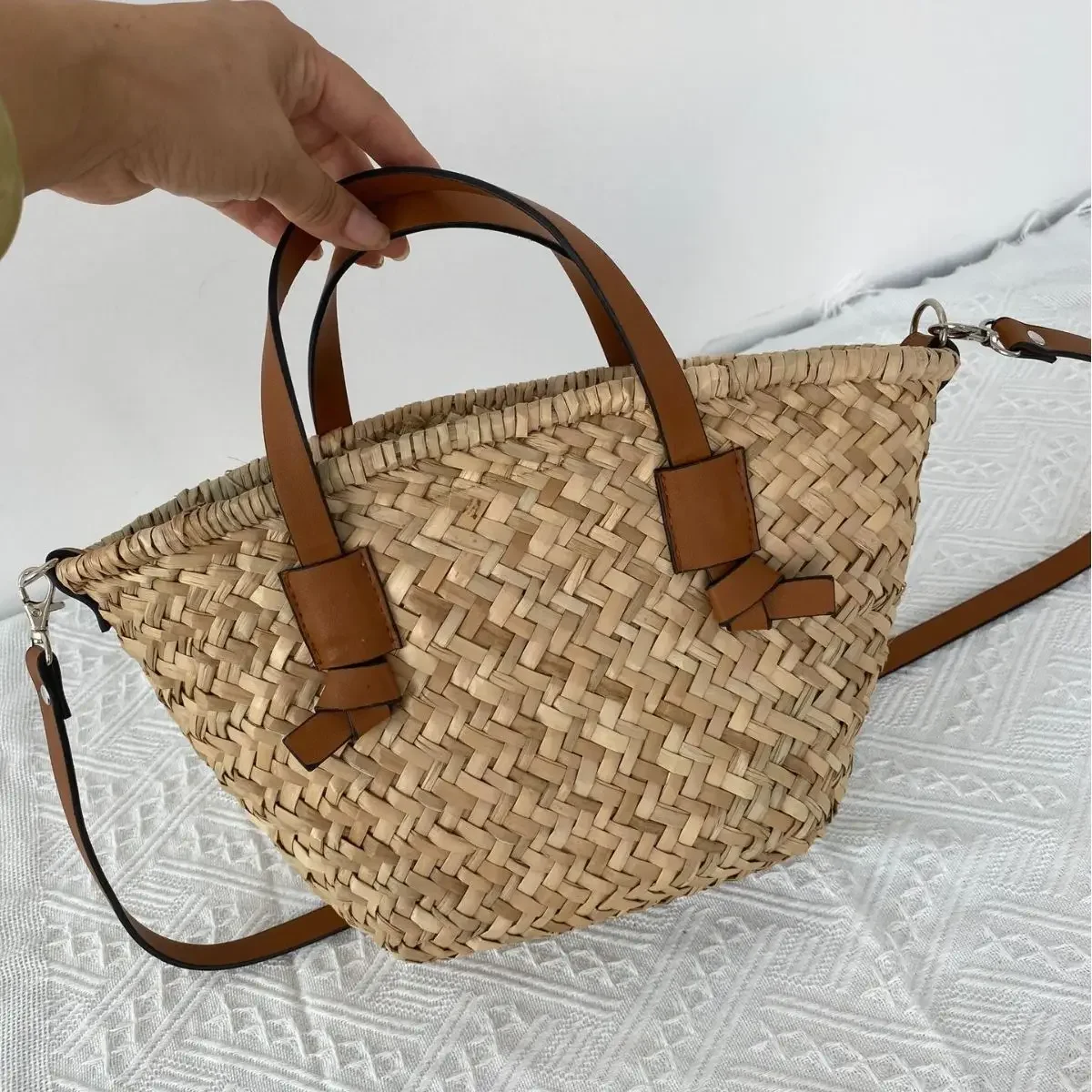 Kit DIY Sac Bandoulière En Rotin WEBEEDY - Tissage Main Avec Corde Papier 50m - Sac Paille Pour Plage Et Shopping