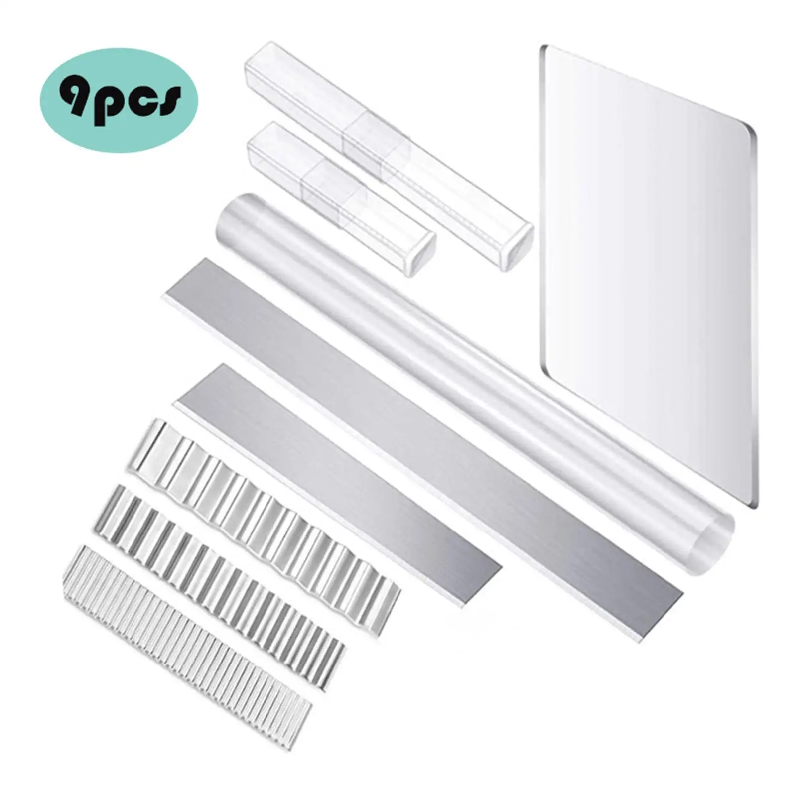 with Acrylic Roller Acrylic Sheet Clay Roller Set 9Pieces Sculpture Making Sculpting, Straight and Wave Craft Clay Tools
