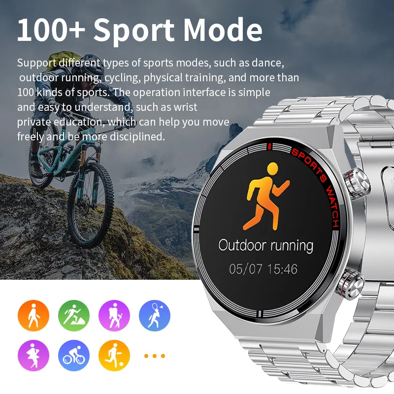 LIGE м Ʈ ġ  ü ġ ũ IP67   ƮϽ Smartwatch  Reloj Hombre