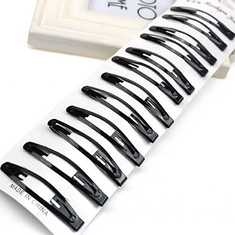 

12Pcs/set Metal Black Hair Clips Barrettes Women Girls Headdress BB Clip Hairpins Styling Decoration Hairgrips Hair Accessories