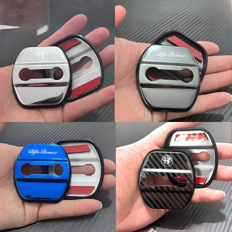Alfa Romeo Logo Car Door Lock Cover Protective Sticker Set - 4 Pieces