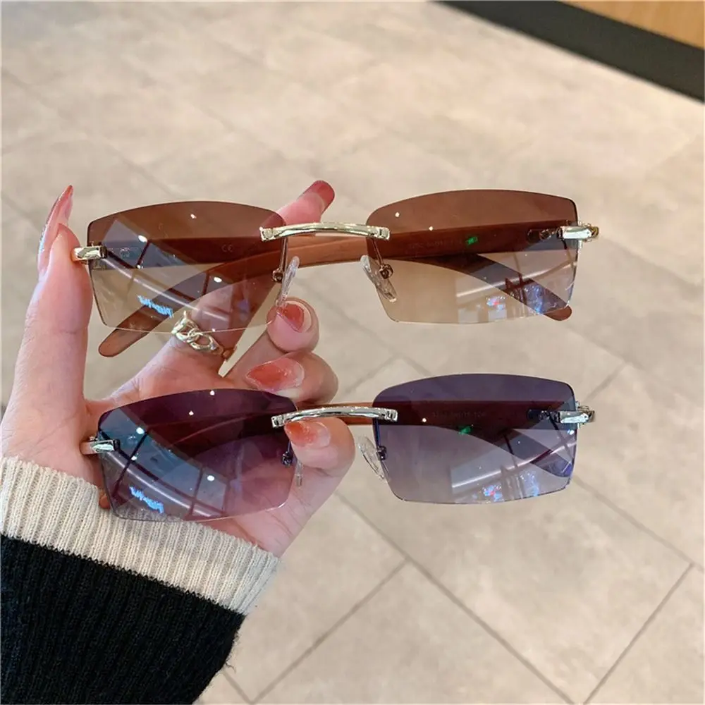 Trendy Punk Sunglasses Rimless Rectangle Sun Glasses for Men Women Fashion UV400 Driving Shades Frameless Gradient Eyewear Best Sellers In Accessories