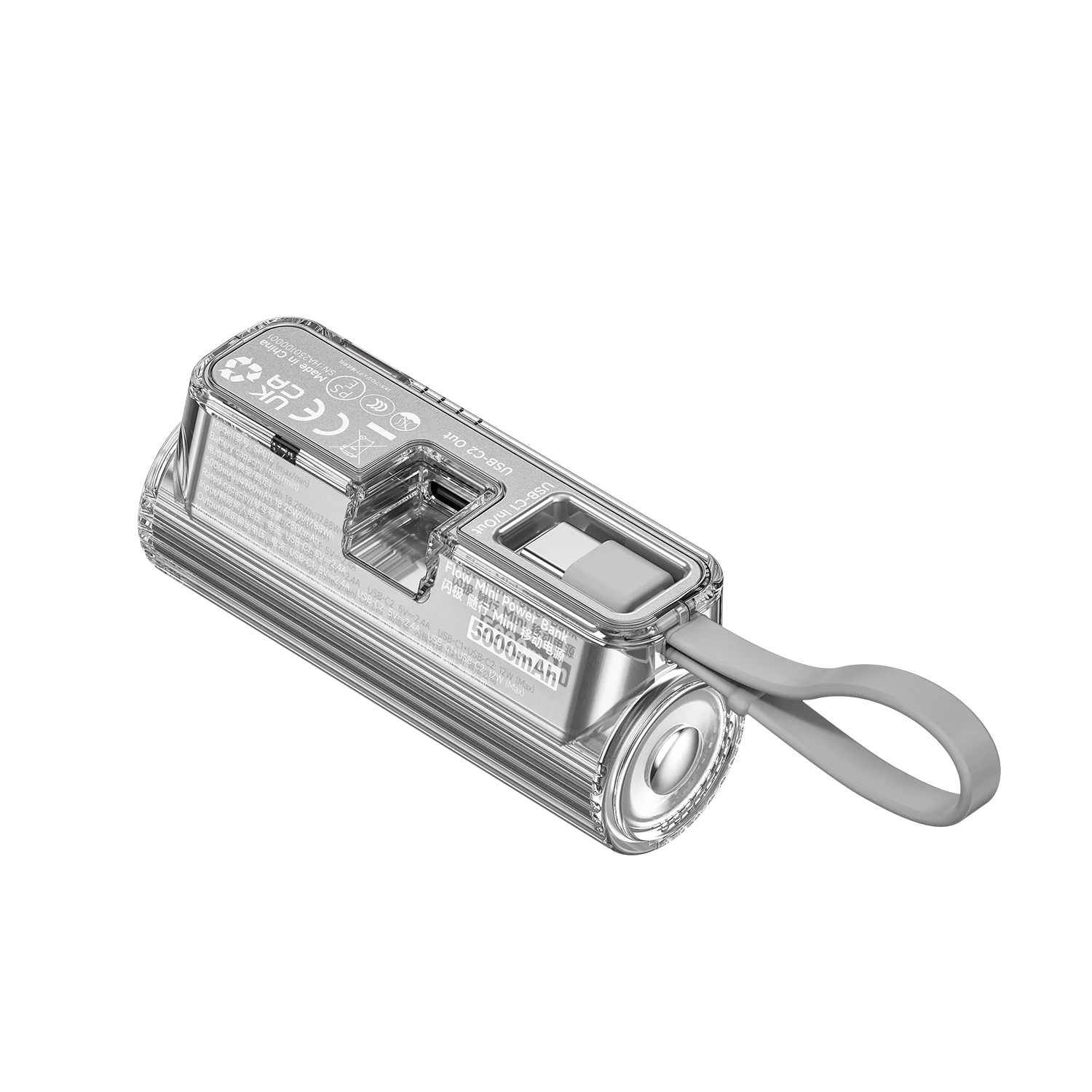 SHARGE Mini Auxiliary battery 5000mAh Power Bank Dual USB-C + Lightning PD Fast Charging Interface for iPhone Samsung HUAWE 4