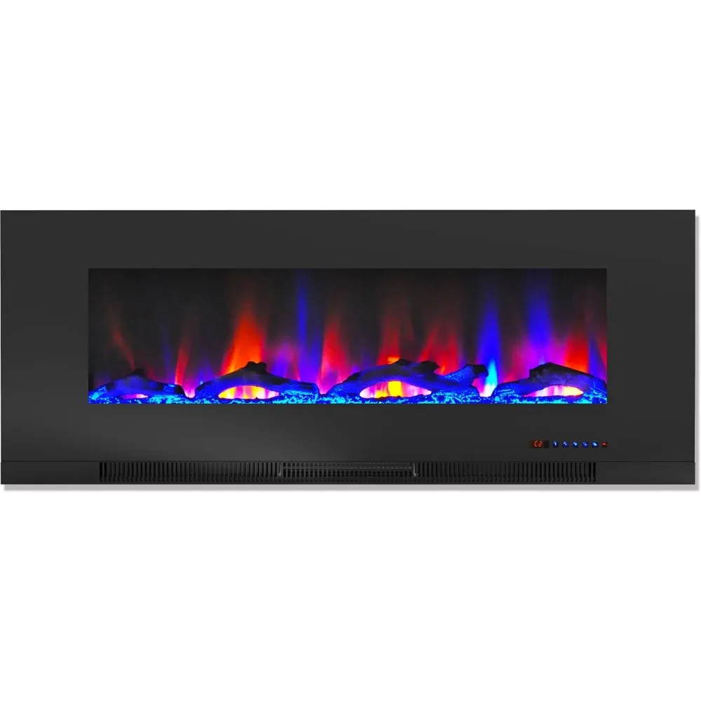 

2023 New 50" Wall Mounted Electric Fireplace Heater, Black