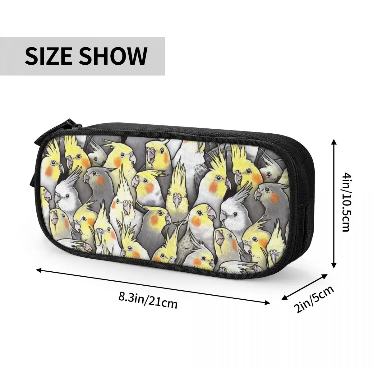 Funny Cockatiels Galore Cute Pencil Cases Boy Girl Large Capacity Parrot Birds Pencil Pouch Students Stationery