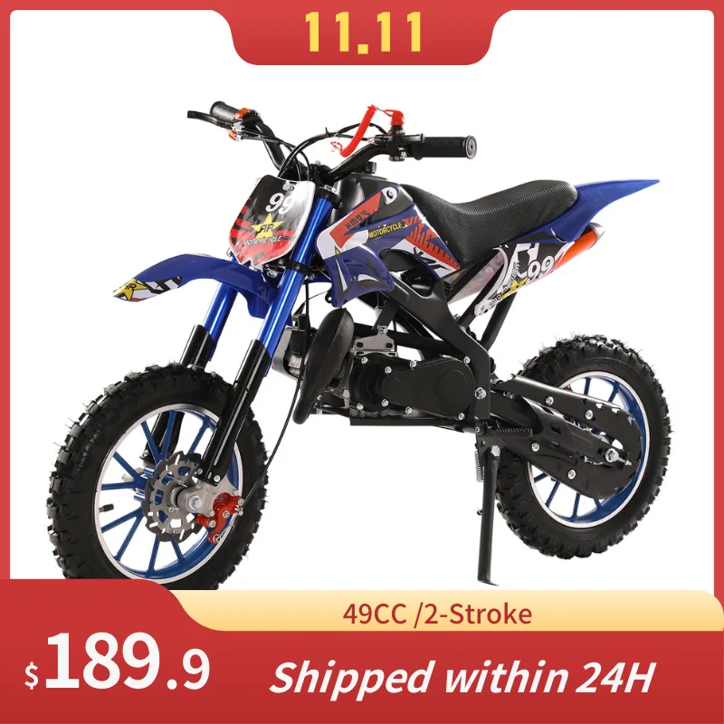 49cc 2-Stroke Kids Dirt Bike Mini Pit Bike Dirt Motorcycle Gas Power Kids Mini Motorcycle Ride On Pocket Motorbike