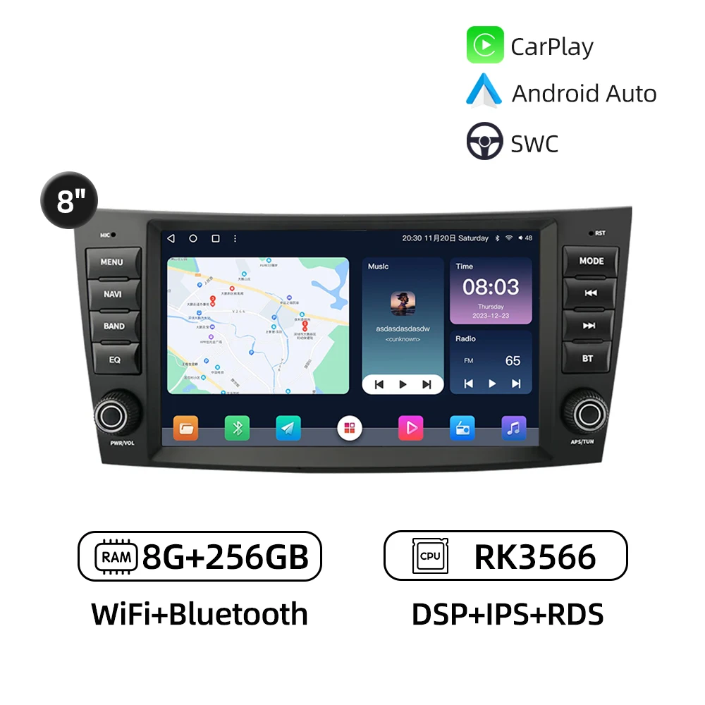 Android 14 Autoradio Für Mercedes E/CLS W211 W219 - 8GB RAM, CarPlay, Android Auto, 4G
