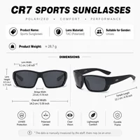 Lunettes de soleil polarisées CR7, protection UV400, pour hommes et femmes, pour la pêche, la conduite, le cyclisme, la randonnée, la plage, les voyages 5
