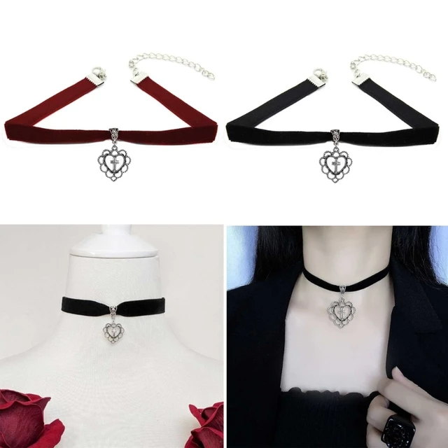 6pcs/Set Gothic Black Braided Choker Collar Necklaces Classic Choker For  Women Party Favors