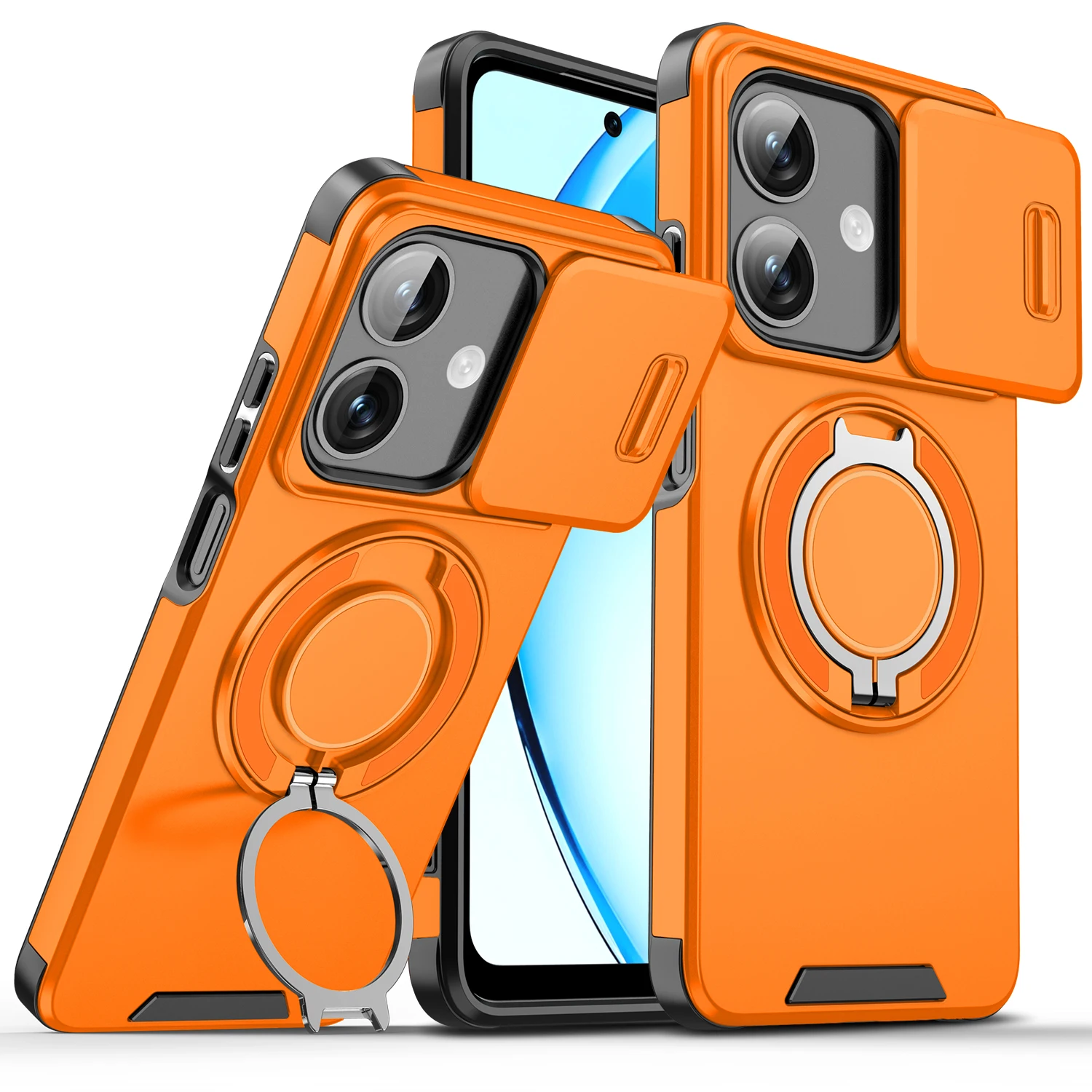 Rugged Armor Magnetic Bracket Slide Camera Protection Phone Case