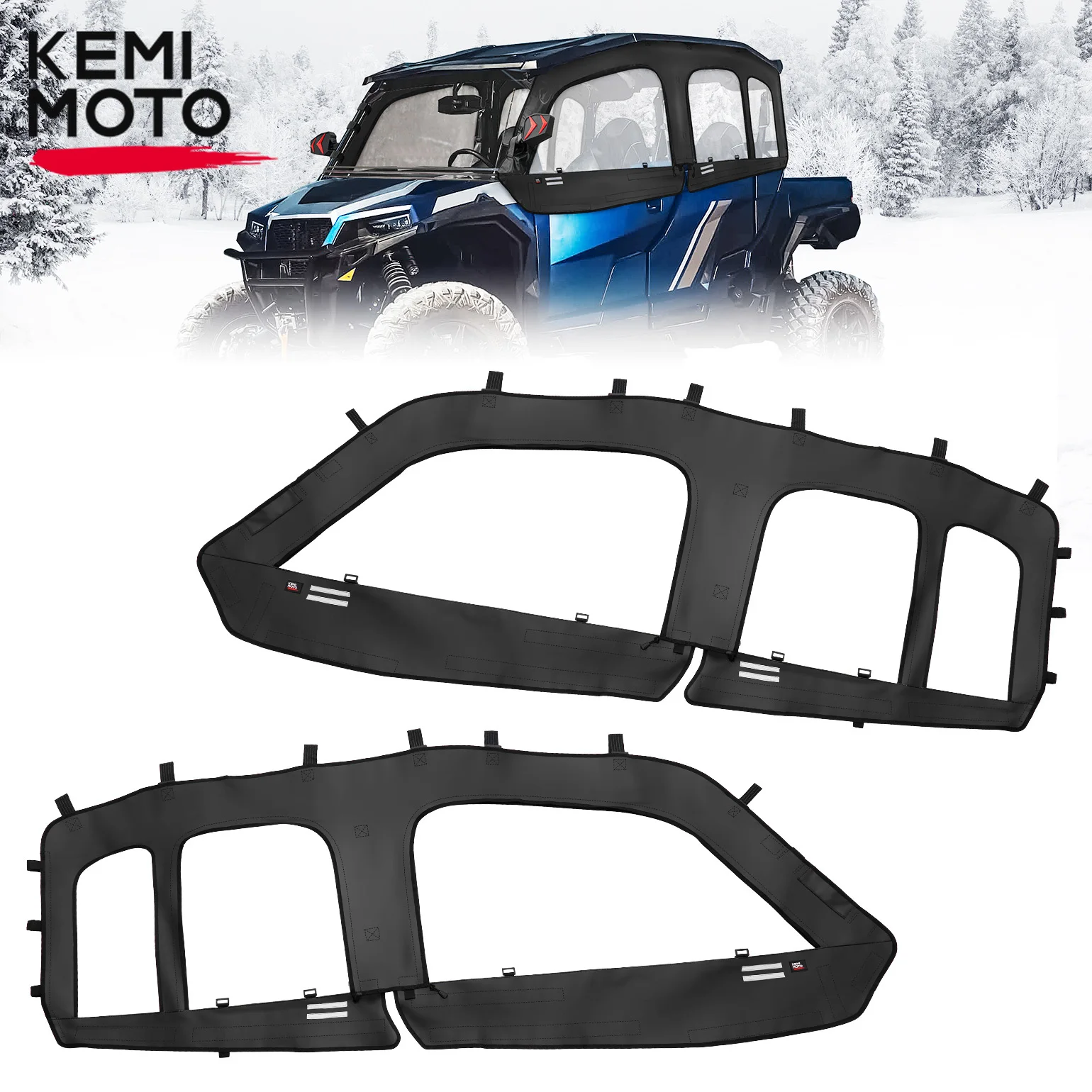 

KEMIMOTO Soft Upper Doors Compatible with Polaris General 4 1000 / XP 4 1000 Soft Cab Enclosures Windows Fits with Side Mirrors