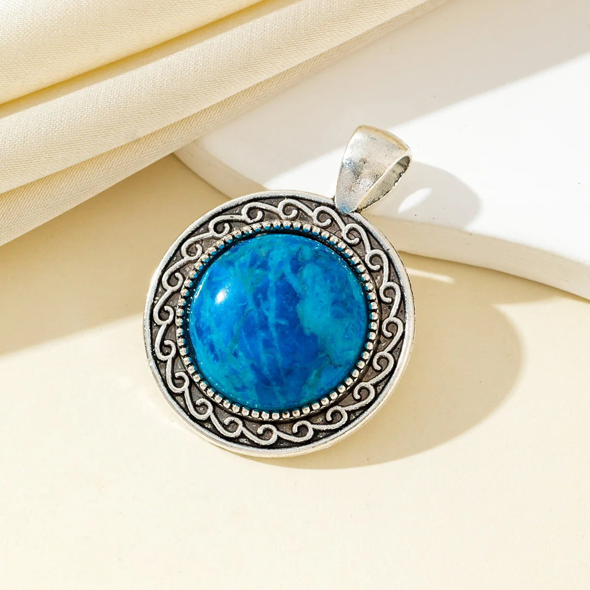 Round Gemstone Pendant Natural Crystal Agate Charms for Jewelry Making Supplies DIY Women Necklaces Earrings and Accessories - 4