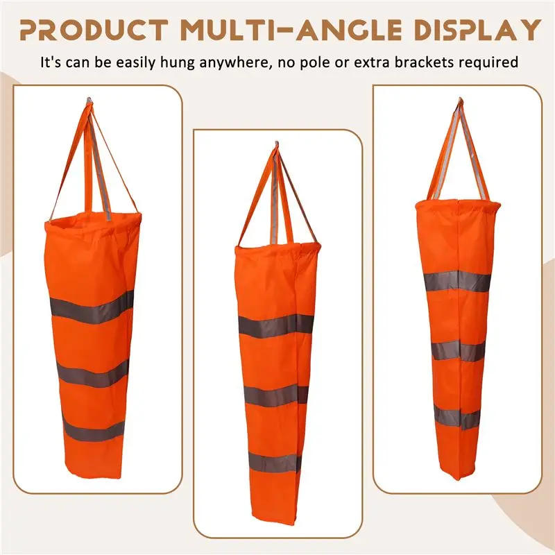 A84X-2PCS 30인치 윈드삭 풍향 측정 양말 가방(야외 공항 농장 및 공원용 반사 벨트 포함)