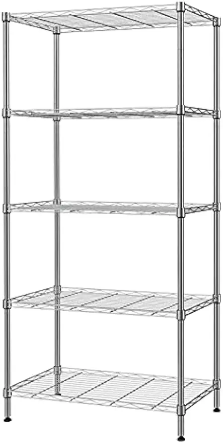 

5 Tier Adjustable Storage Shelf Metal Storage Rack Wire Shelving Unit Storage Shelves Metal 660Lbs Capacity