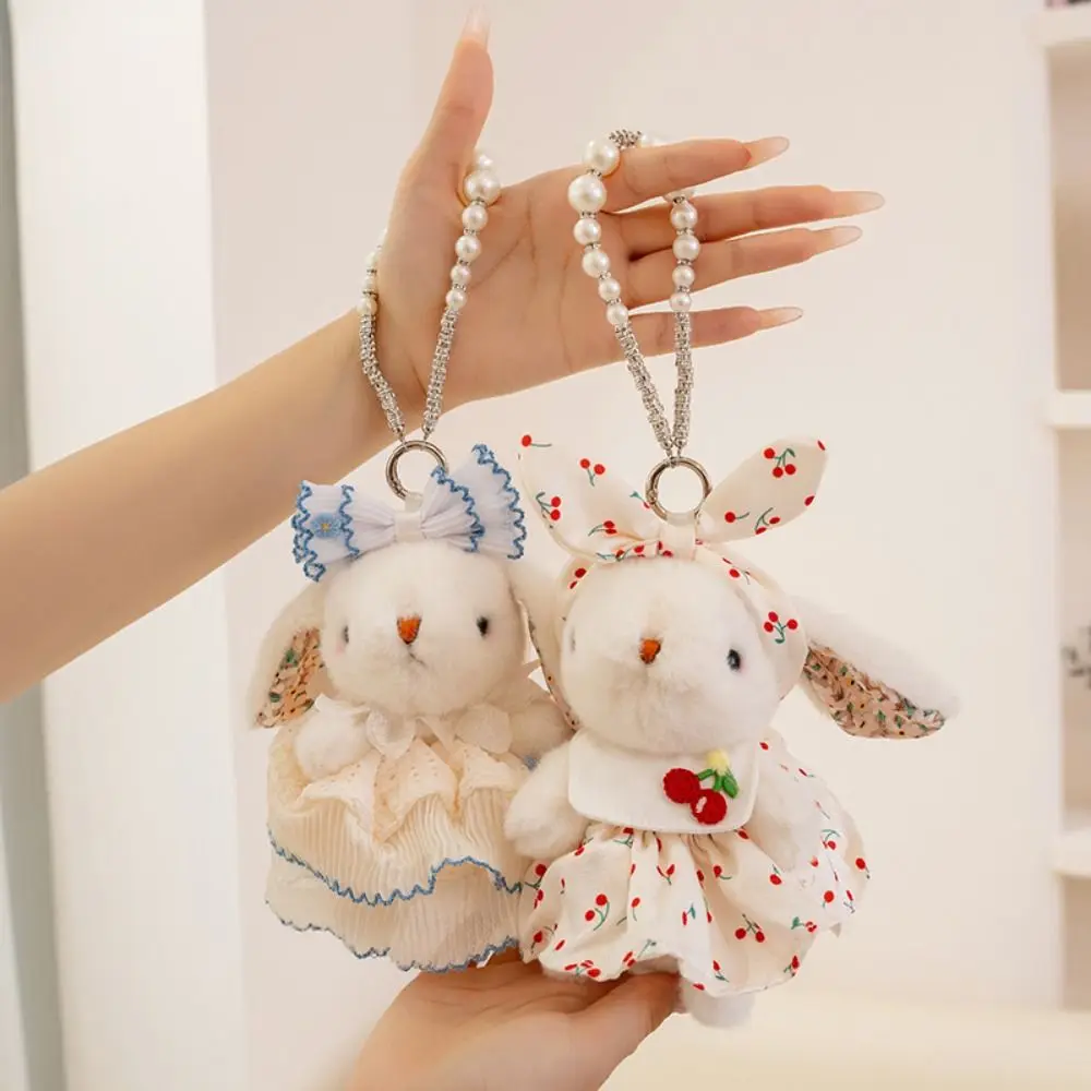 Rabbit Doll Plush Rabbit Keychain Bowknot Plush Stuffed Drooping Ear Rabbit Pendant Cute Soft Bag Hanging Pendant