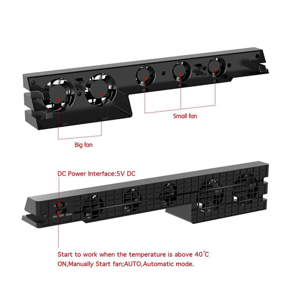 Ventilateur Refroidissement PS4 Slim - 3 Ports USB - Faible Bruit - Pour éviter La Surchauffe