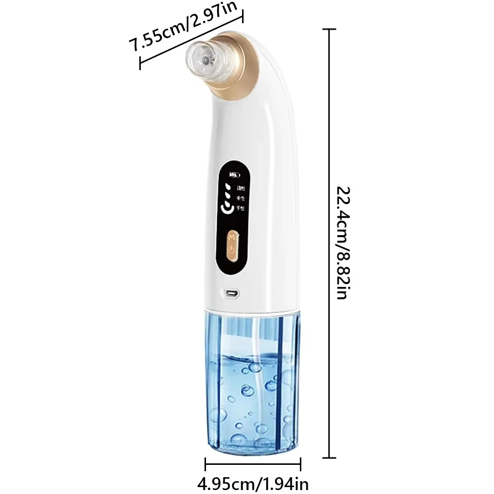Electric Blackhead Small Bubble Blackhead Remover USB Water Cycle Pore Acne Pimple Removal Vacuum Suction Facial Nose Cleaner 6