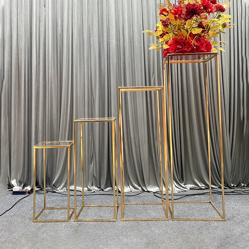 

40/60/80/100cm Floor Stand Metal Column Flower Gold Flower Stand Arrangement For Wedding Party Dinner Centerpiece Decoration
