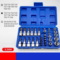 Premium 34 - Piece Torx & Star Socket Set with Case - Comprehensive Handheld Tool Kit (34pcs)