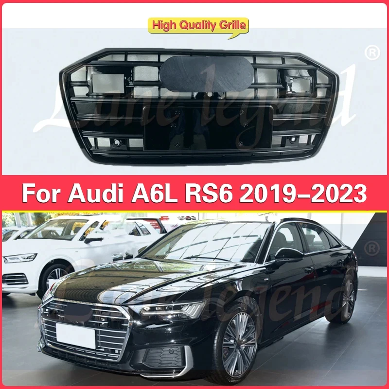 

Front Mesh Bumper Hood Grille Car Front Bumper Grille for Audi RS6 for A6/S6 2019 -2023 (Refit for RS6 Style) Car Accessories