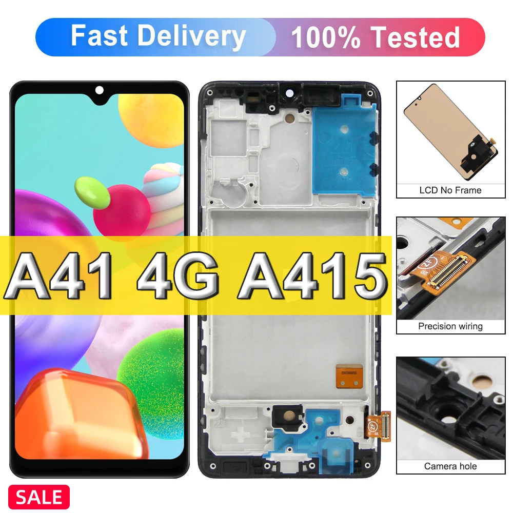 100% Testato Tft Per Samsung Galaxy A41 Sm-A415F A415 Display Lcd Touch Screen Digitizer Parti Di Ricambio Per Samsung A41 Lcd