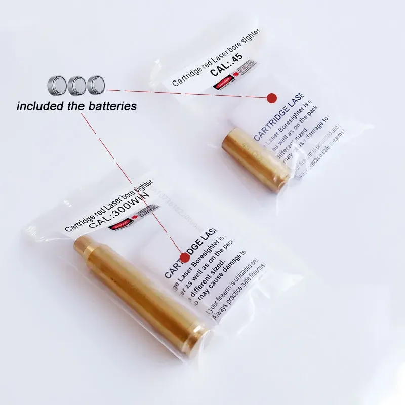 Brass Tactical Red Laser Bore Sighter For 9MM/.223/.308/7.62/.40/.45 Caliber