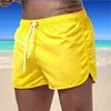 New Summer Men's Beach Pants Swimming Quick Dry Solid Color Tube Loose Drawstring Sports Shorts 4
